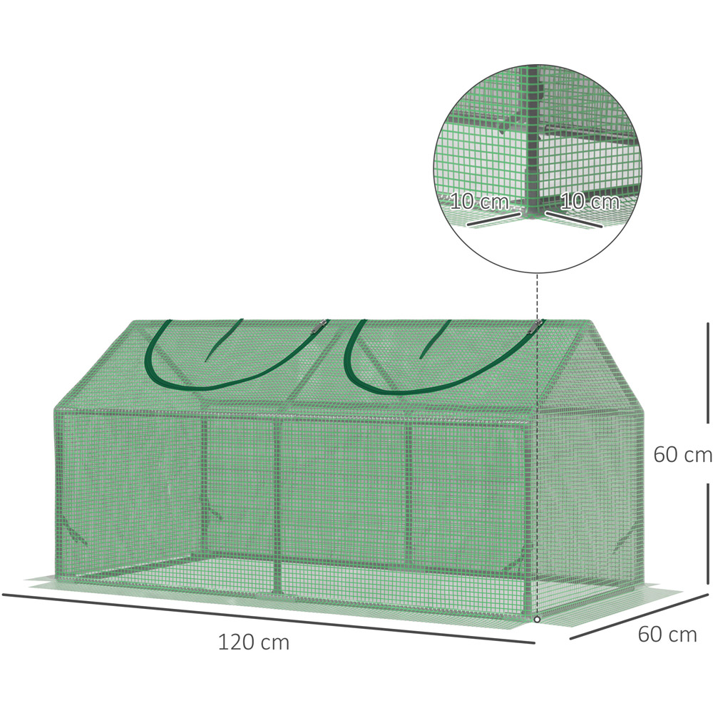 Outsunny 2 x 4ft Green Mini Outdoor Greenhouse Image 8