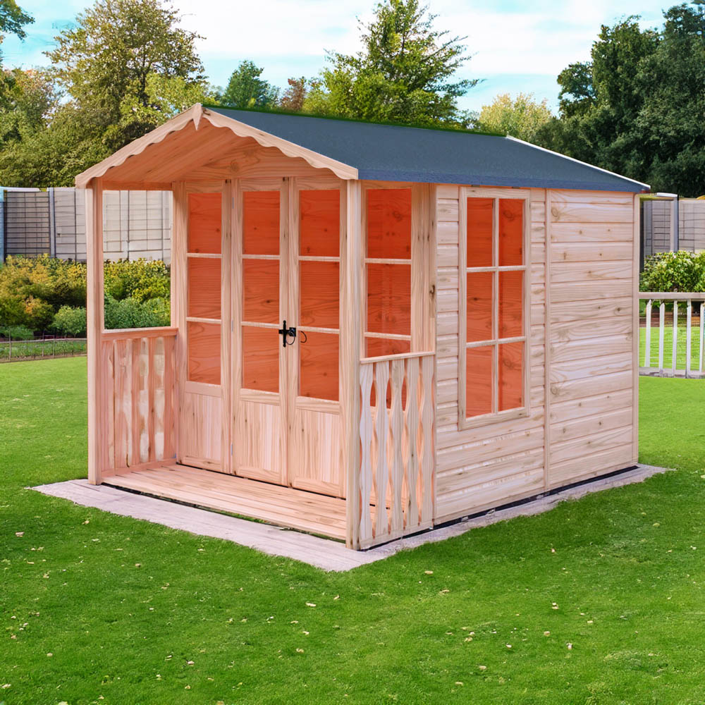 Shire 7 x 7ft Kensington Summerhouse with Veranda Image 2