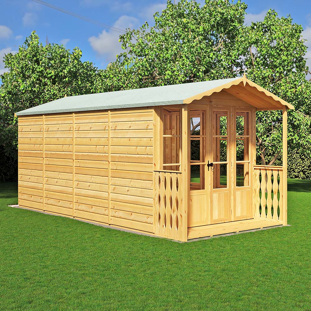 Shire Westminster 13 x 7ft Double Door Summerhouse with Veranda Image 5