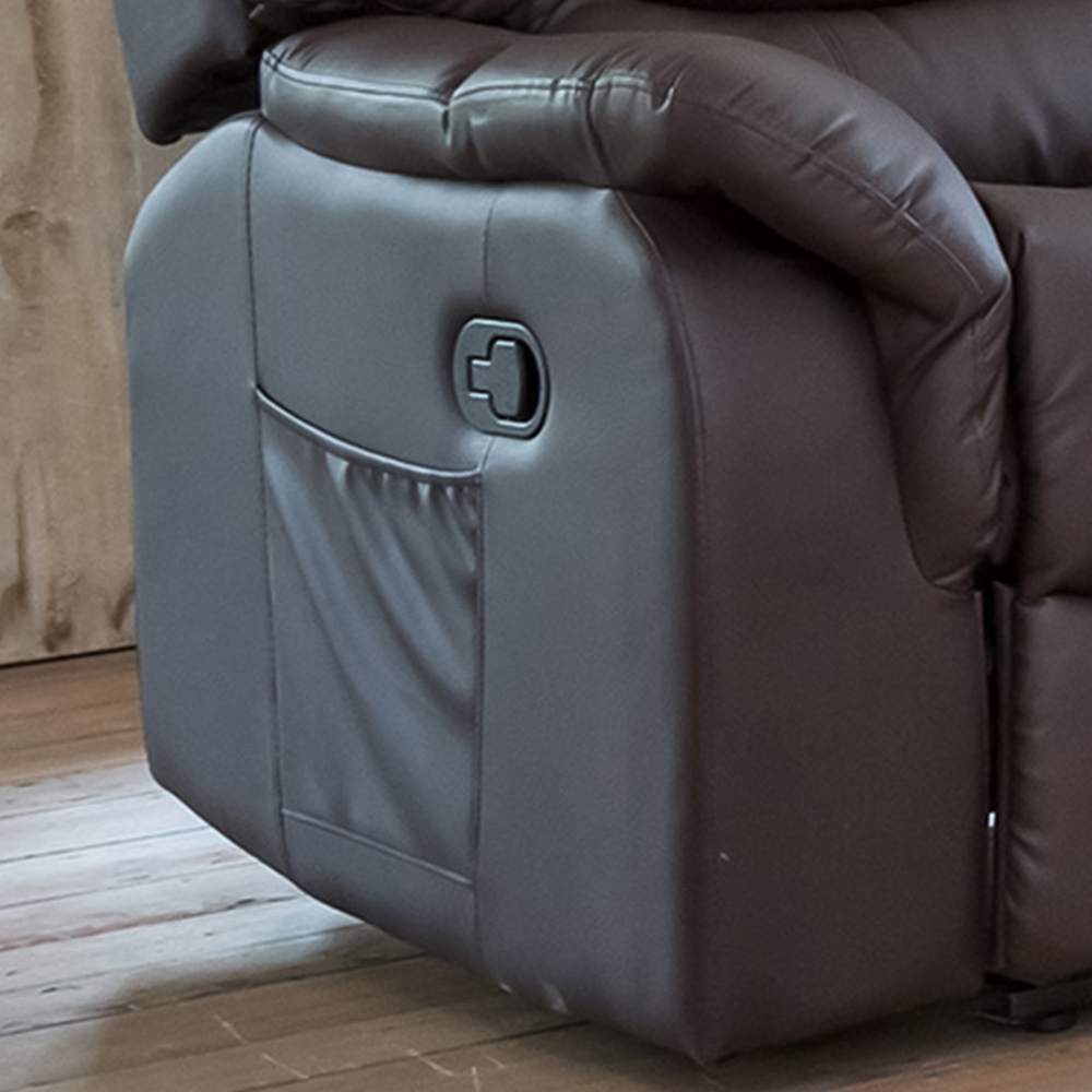 Almeira 2 Seater Brown Bonded Leather Recliner Sofa Image 3