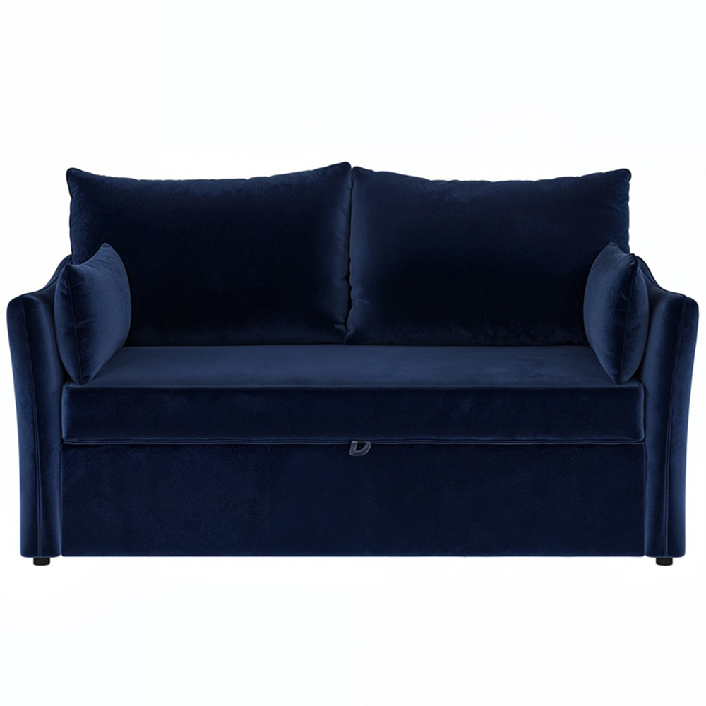 Solace+Co Skyler 2 Seater Navy Velvet Sofa Bed Image 3