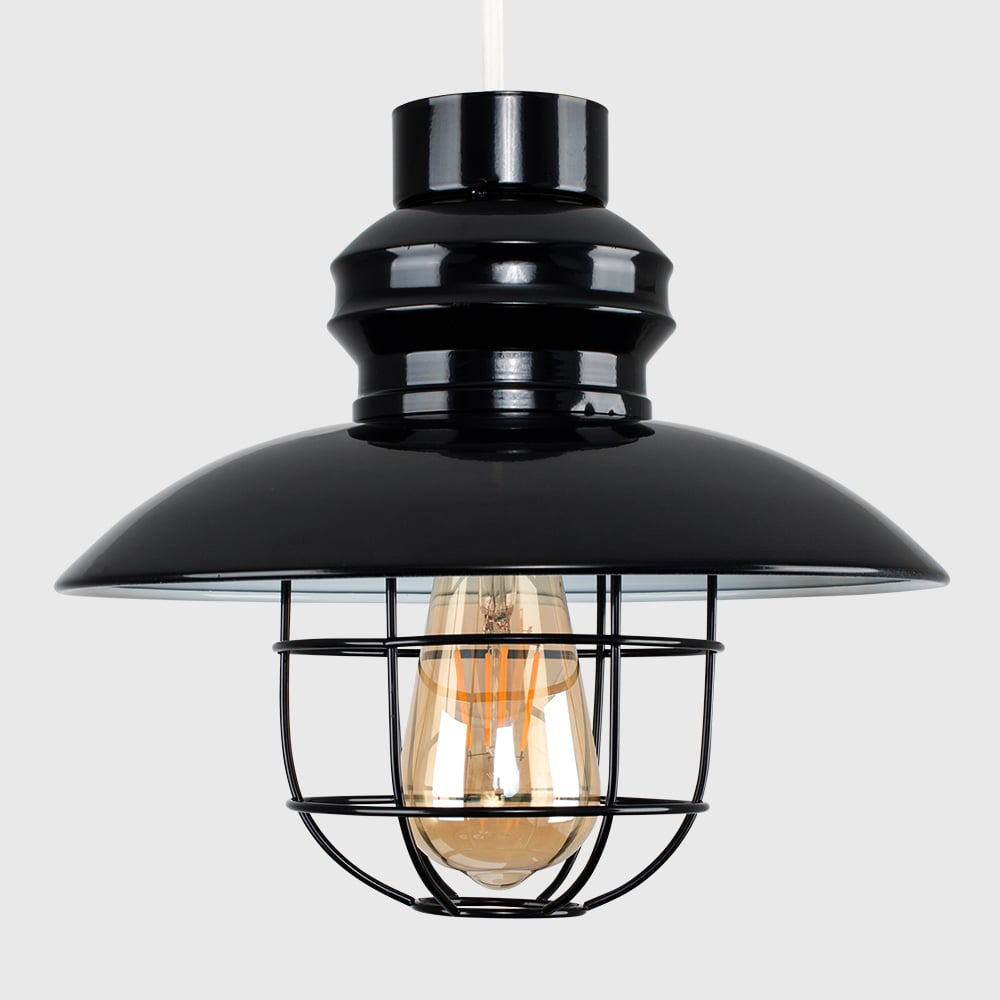 ValueLights Penglai Black Fishermans Basket Ceiling Pendant Lamp Shade Image 3