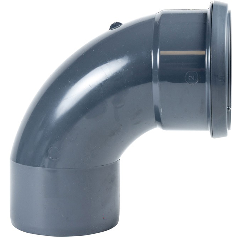 FloPlast Ring Seal Soil 92.5 Degree Single Socket Bend Anthracite Grey 110mm Image 4