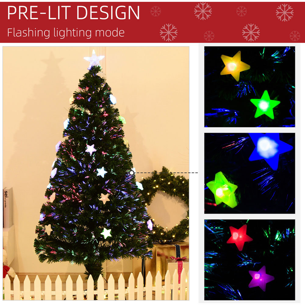 Everglow Fibre Optic Green Artificial Christmas Tree 5ft Image 7