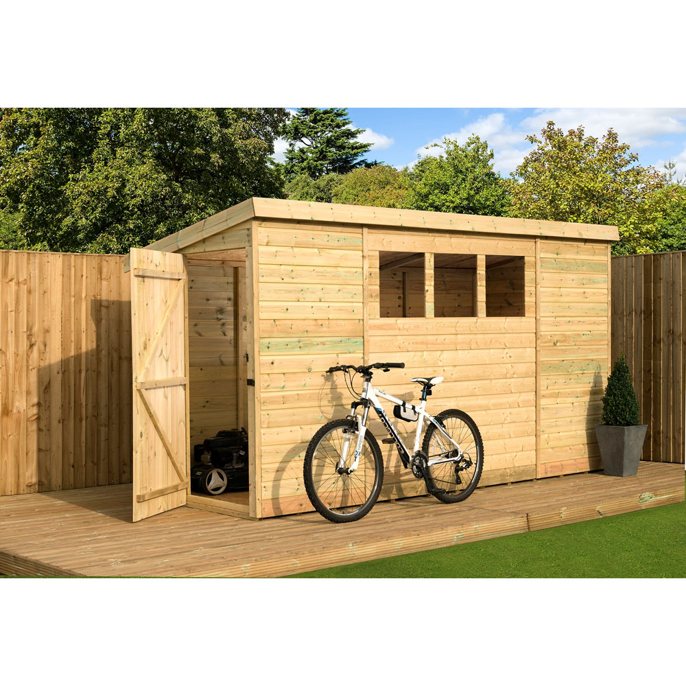 Empire Sheds 2500 12 x 4ft Side Panel Door Tongue and Groove Pent Garden Shed Image 5