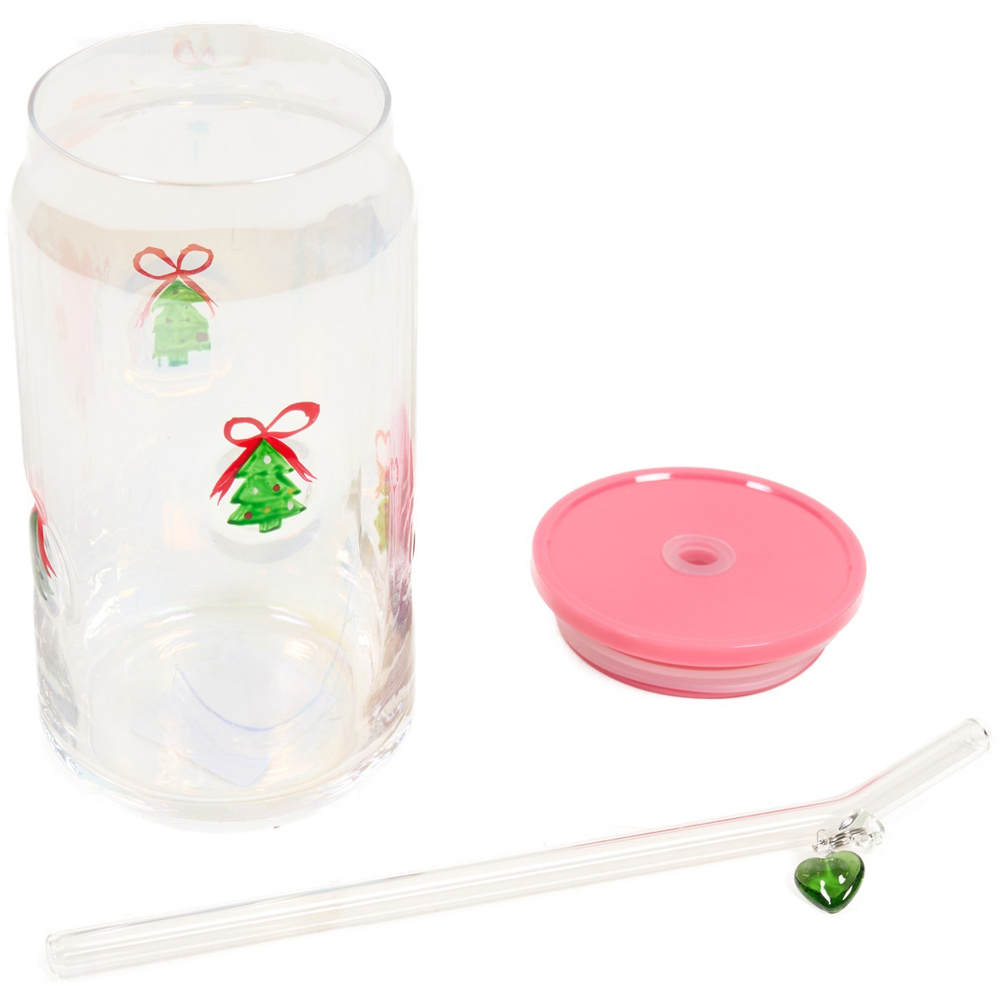 3D Christmas Tree Lustre Drinking Jar with Icon Image 4
