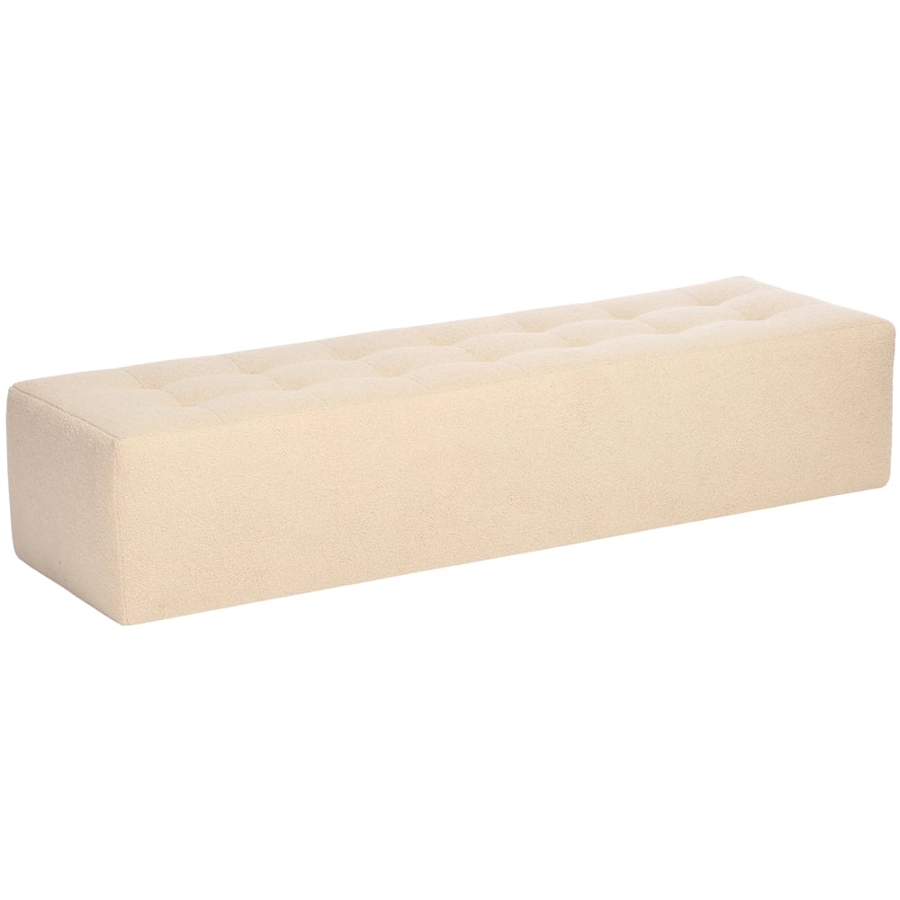 Desser Furniture Large Rectangular Latte Boucle Fabric Ottoman Image 2