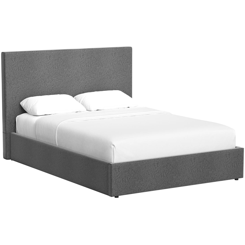 FWStyle Rufford Double Grey Fossil Front Lift Ottoman Bed Frame with Padded Headboard Image 4