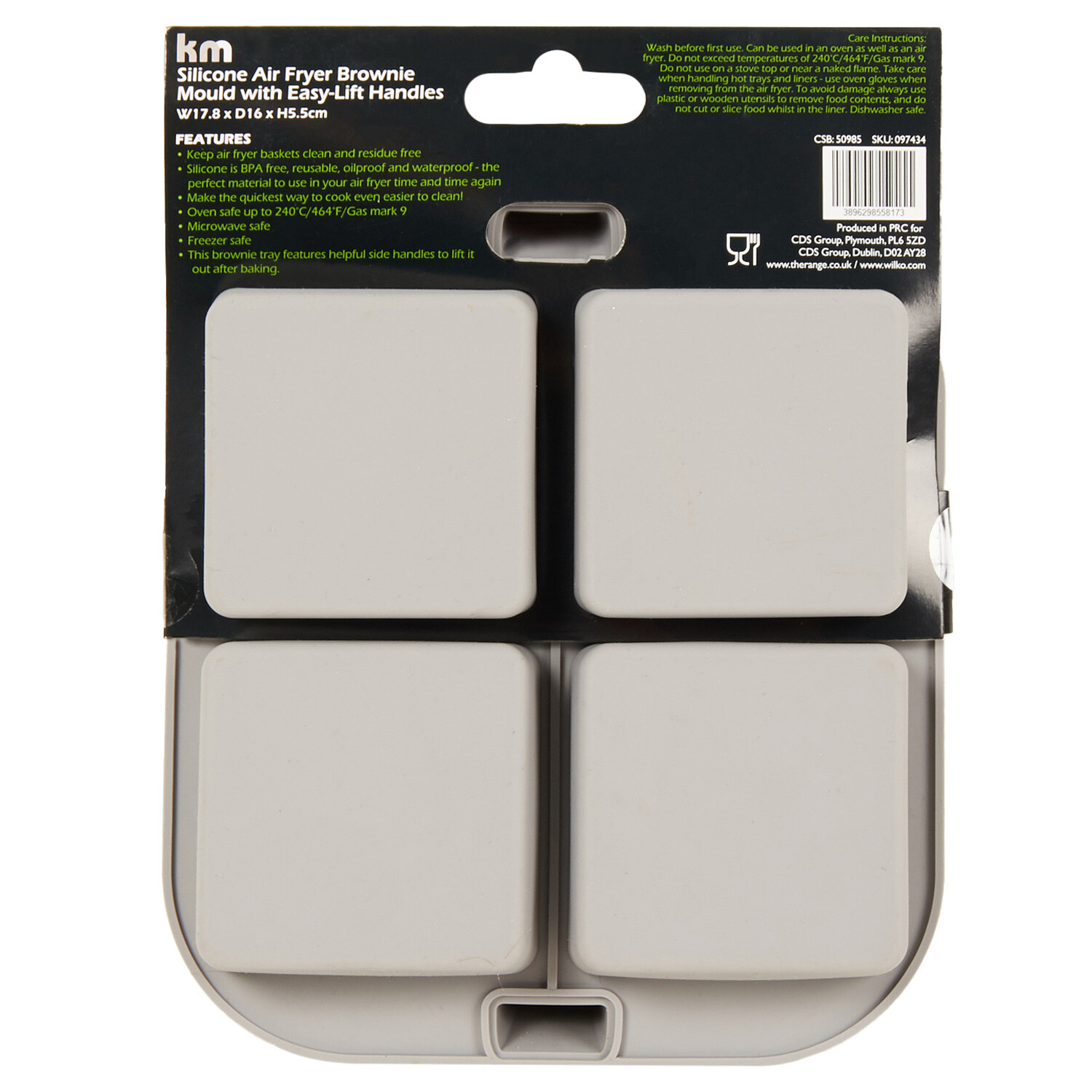 Silicone Airfryer Brownie Mould - Grey Image 2