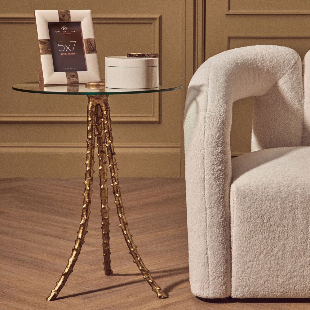 Premier Housewares Large Glass Top Side Table Image 3