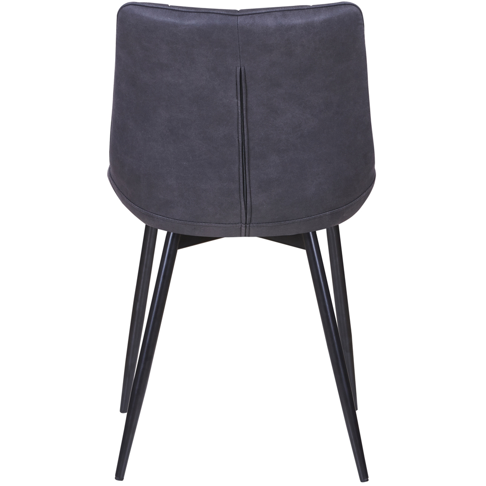 Alba Set of 2 Slate Grey Suede Effect Plush Padded Dining Chairs Image 5