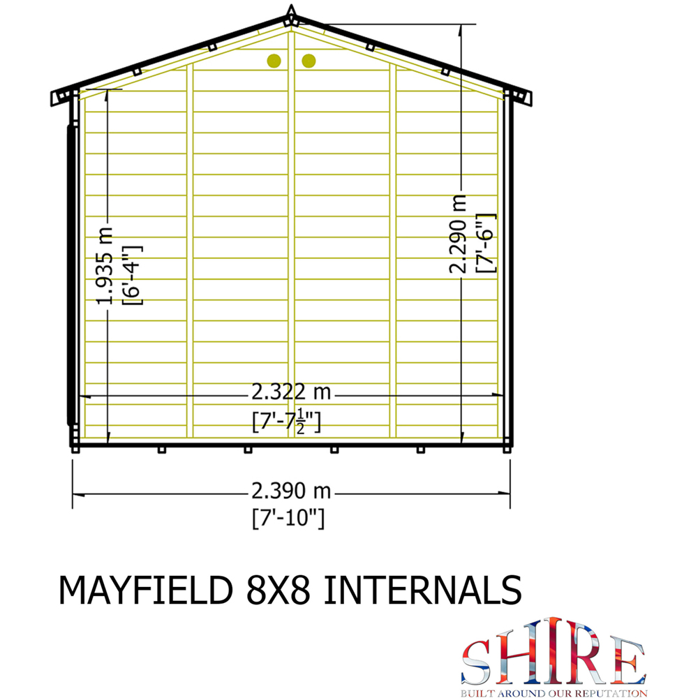 Shire Mayfield 8 x 8ft Double Door Traditional Summerhouse Image 8