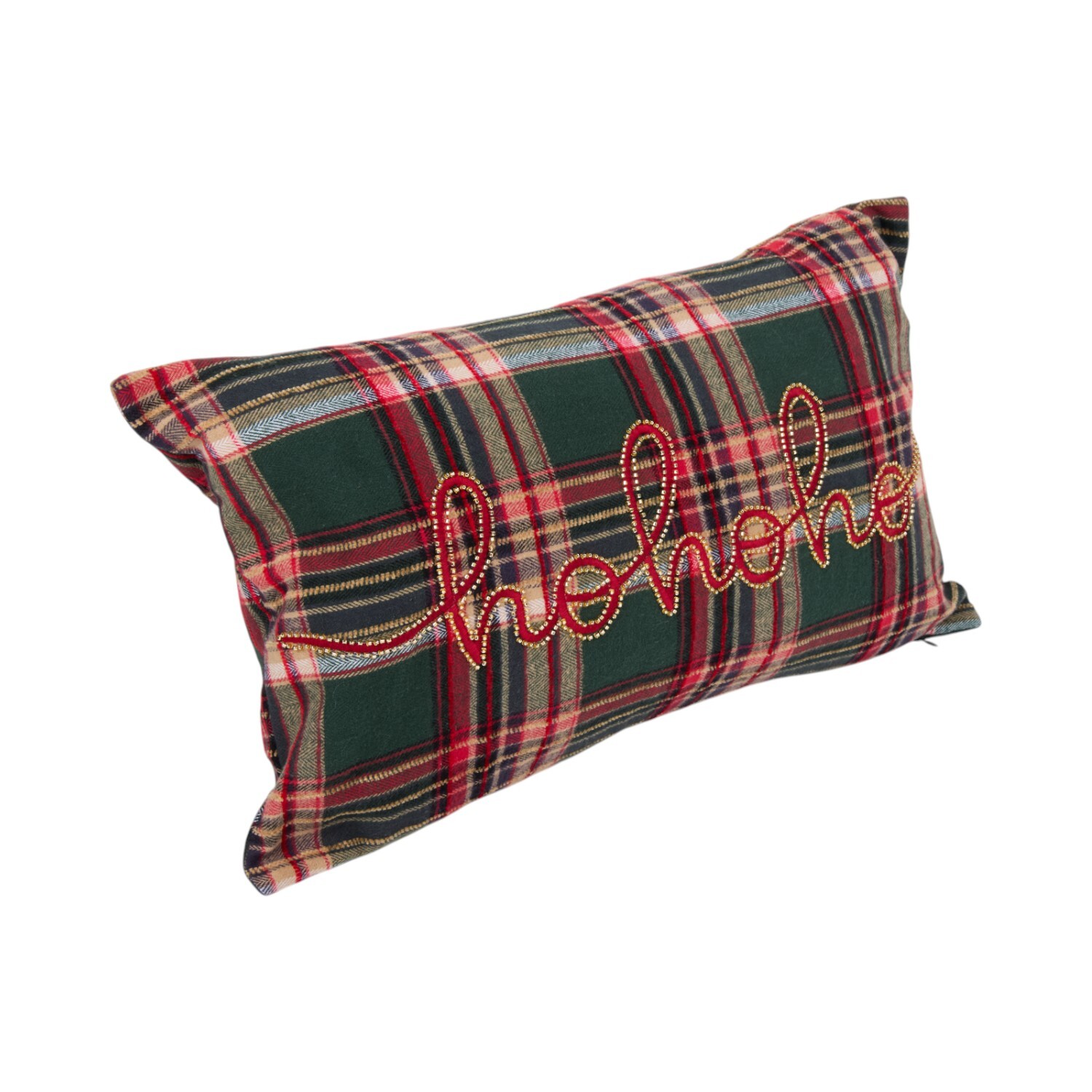 Ho Ho Ho Tartan Cushion Green Image 2