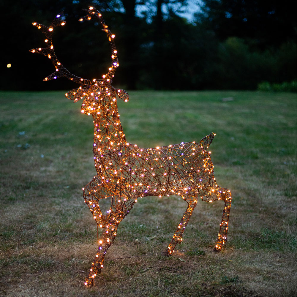 The Christmas Centre 330 LED Brown Wicker Light-Up Stag Reindeer 4.5ft Image 9