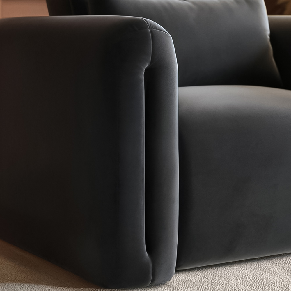 Solace+Co Mabel Grey Velvet Armchair Image 4