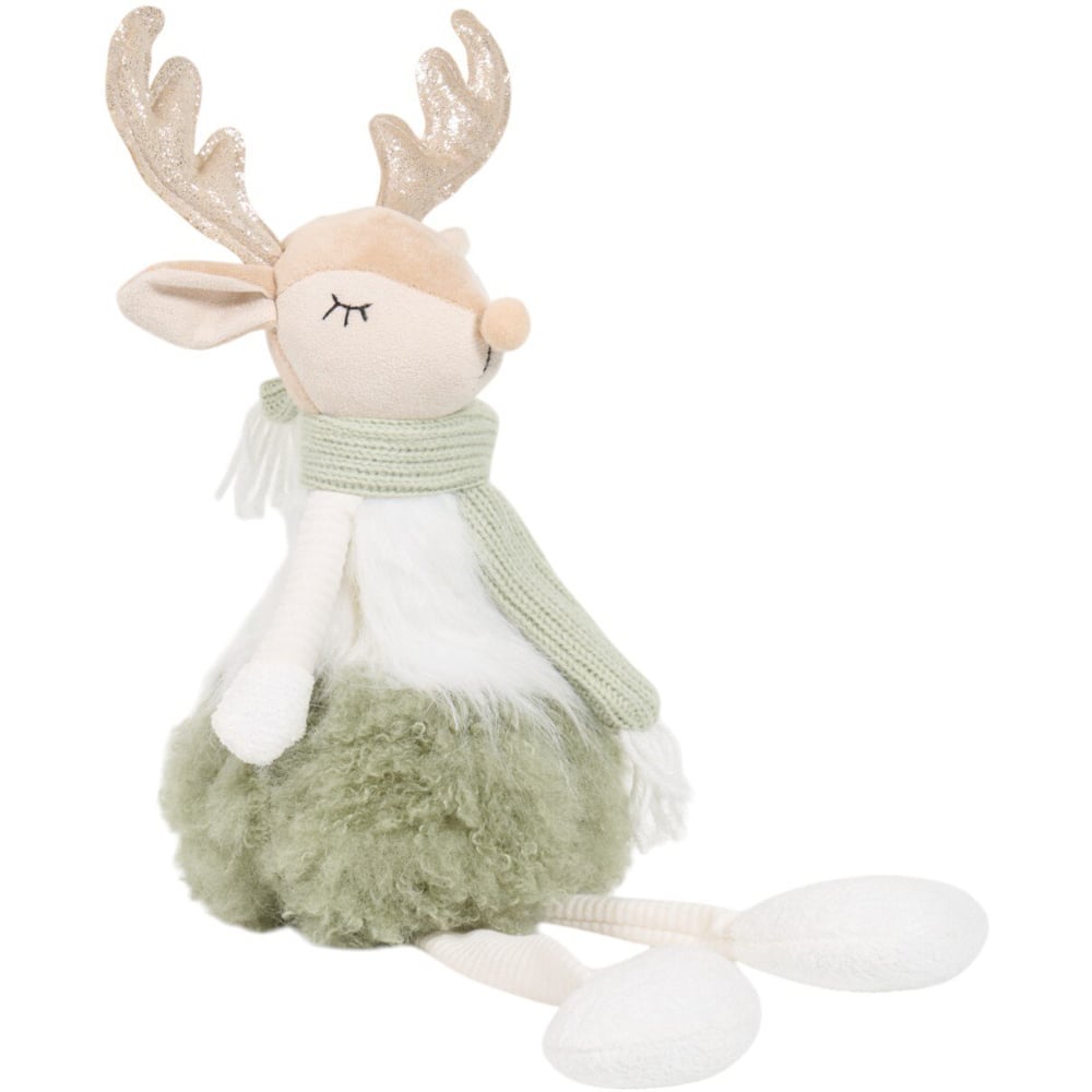Shelf Sitting Cosy Sage Reindeer Decoration Sage Image 2