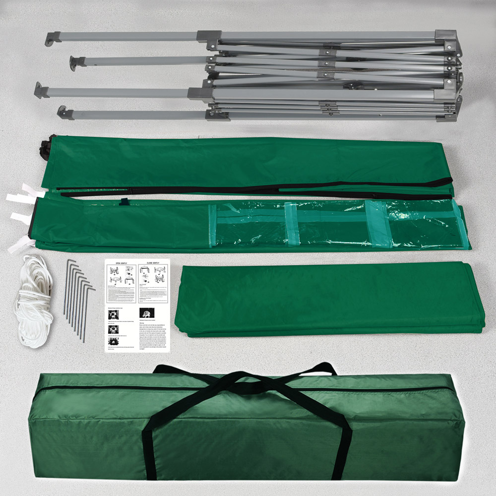Green Pop Up Outdoor Canopy Tent with Removable Sidewalls 2 x 2m Image 5