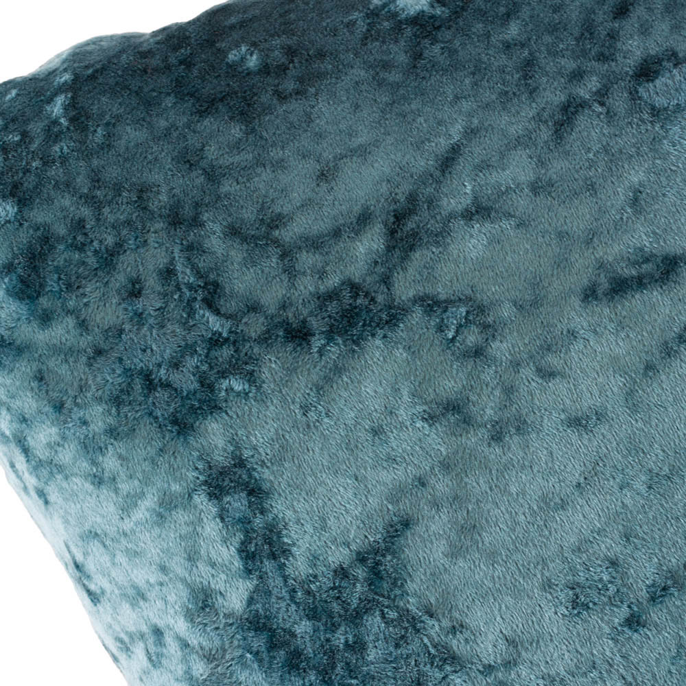 Paoletti Verona Teal Crushed Velvet Cushion Image 3