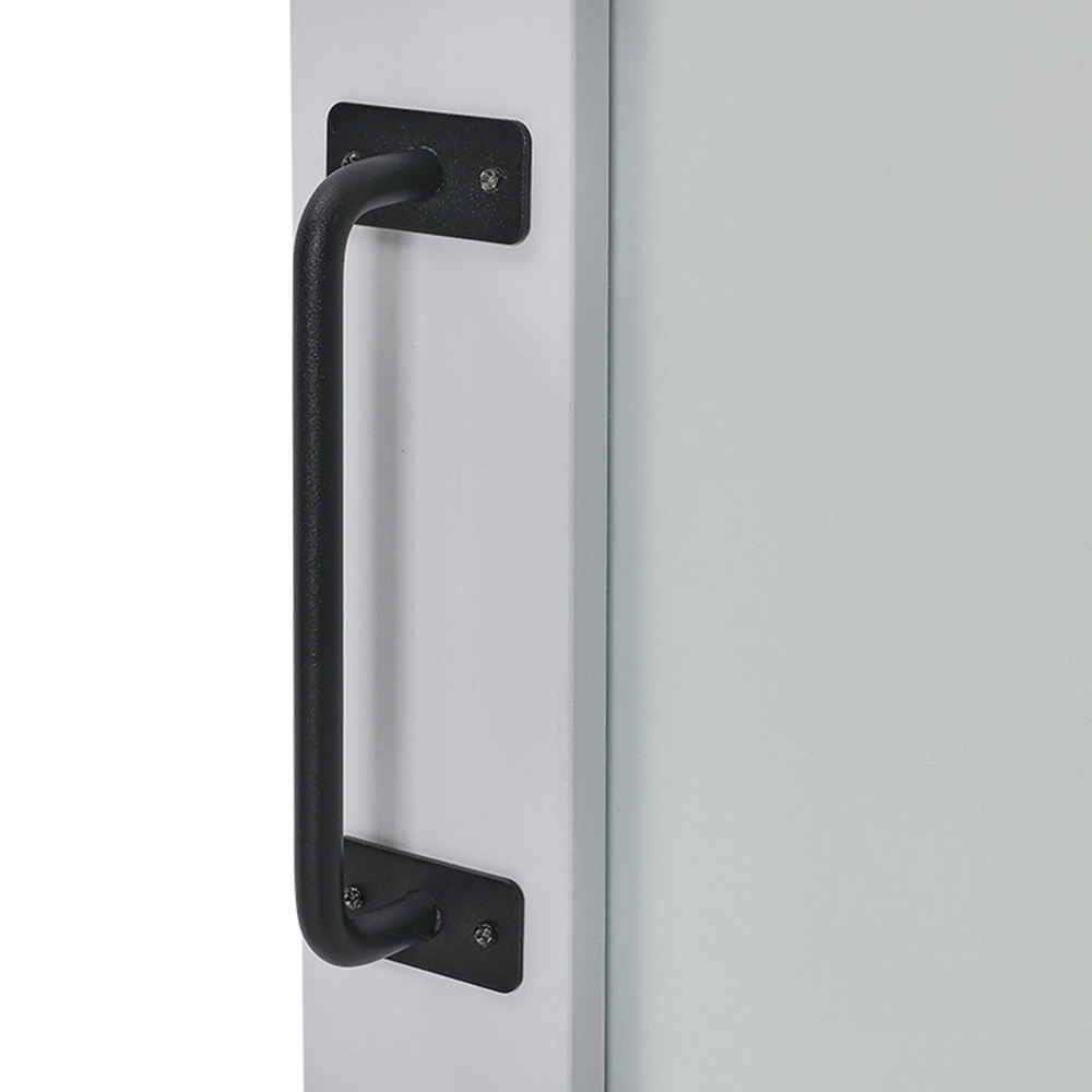 Living and Home White Country Style Wooden Barn Sliding Internal Door Kit with Handle 910 x 2130mm Image 3