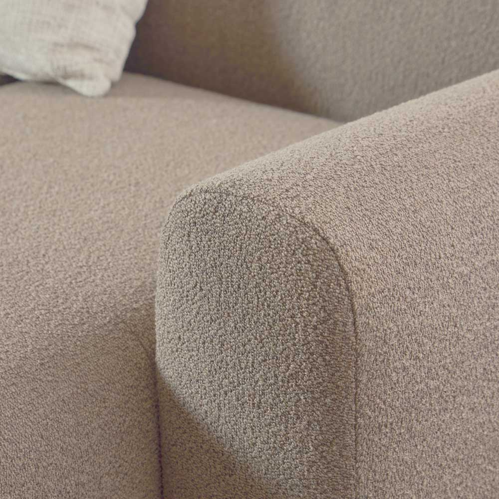 Florence Midfield 2 Seater Boucle Beige Fabric Right Hand Facing Chaise Longue Image 7