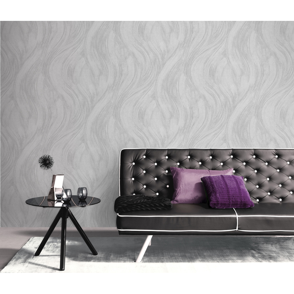 Erismann Piano Swirl Geometric Grey Wallpaper Image 3