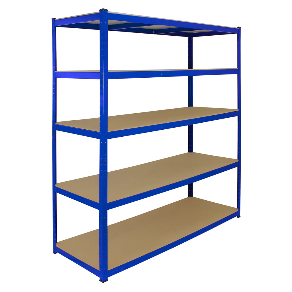 Monster Shop Racking T-Rax Extra Wide Storage Shelves Blue 160cm 5 Pack Image 2