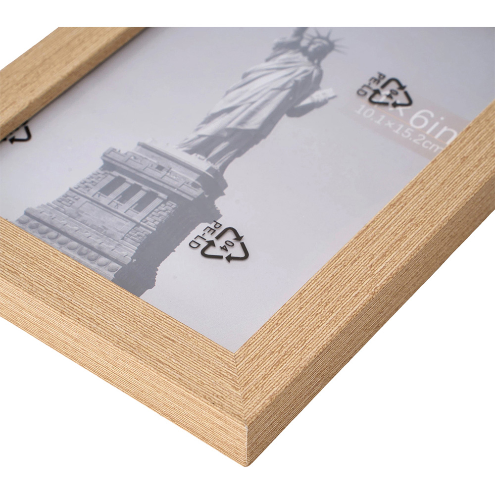 Living and Home Natural Wood Grain Photo Frame 4 x 6 inch 5 Pack Image 6