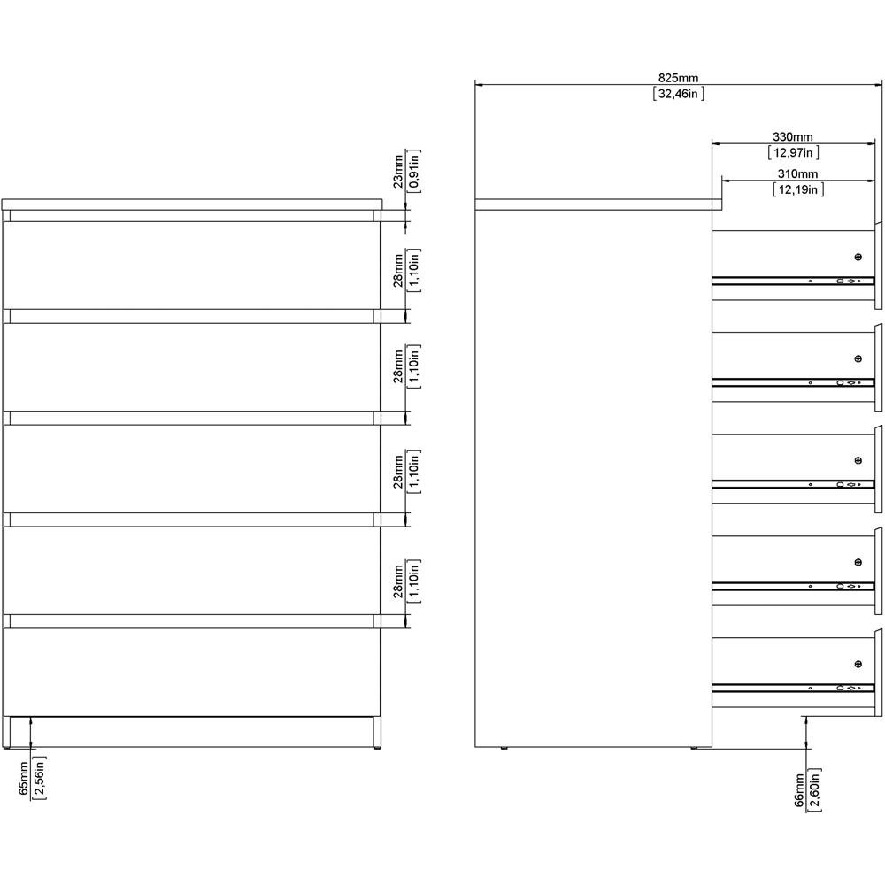 Florence Naia 5 Drawer Cashmere Jackson Hickory Chest of Drawers Image 9