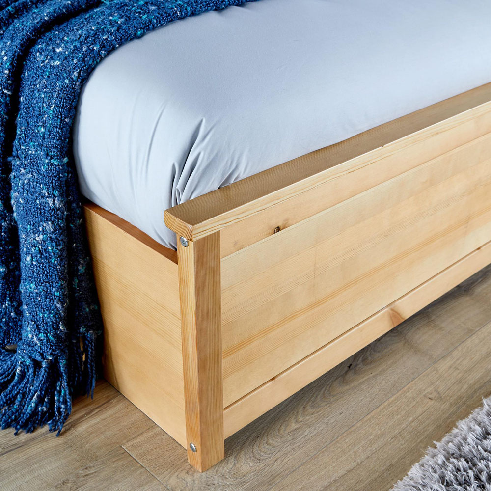 Home Source King Size Pine End Lift Ottoman Bed Image 5