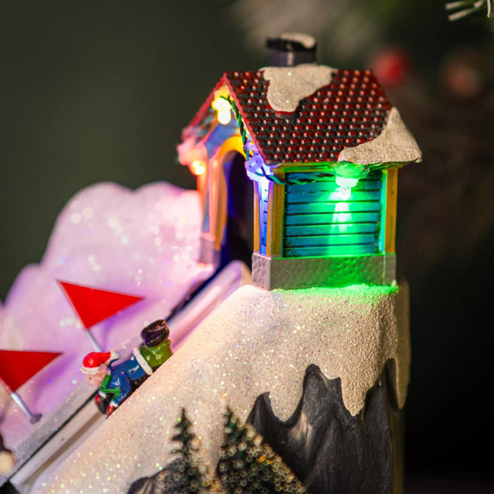 Marco Paul LED Ski Slope Christmas Village Scene Decoration Image 4