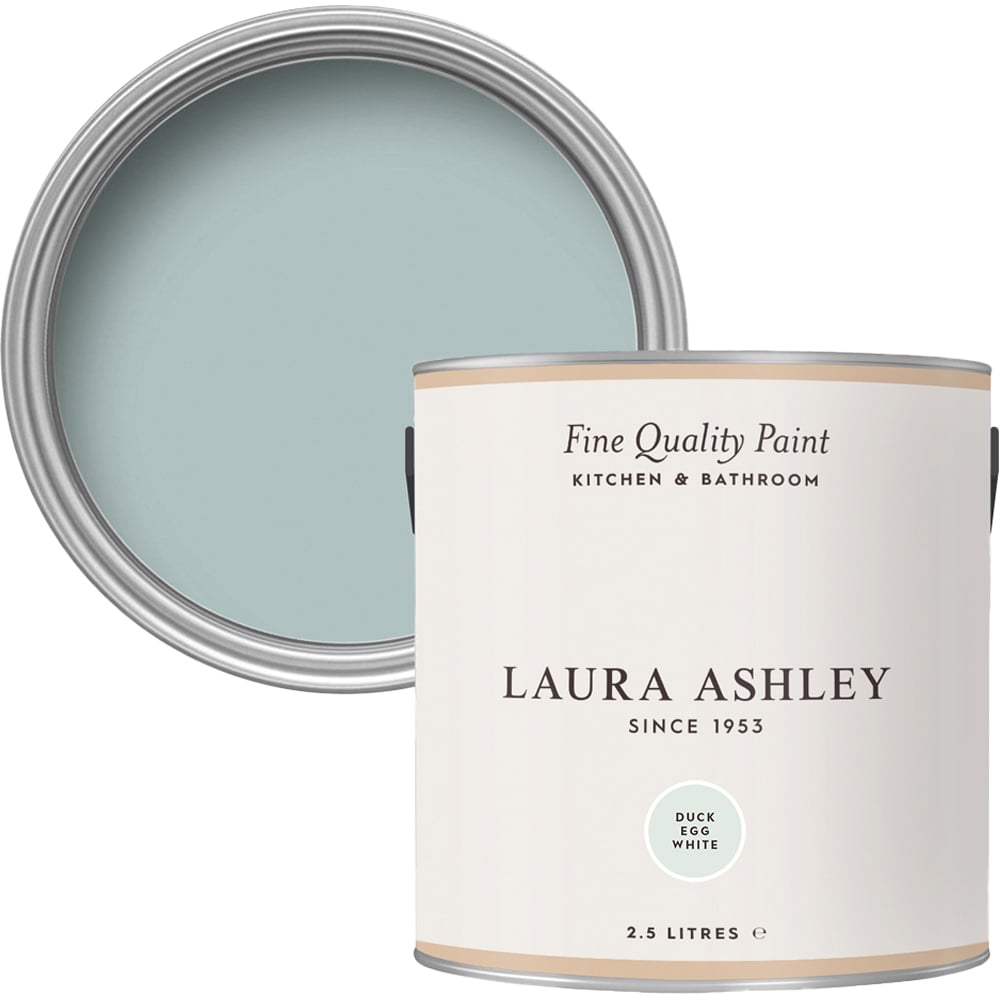 Laura Ashley Kitchen and Bathroom Duck Egg White Emulsion Paint 2.5L Image 1