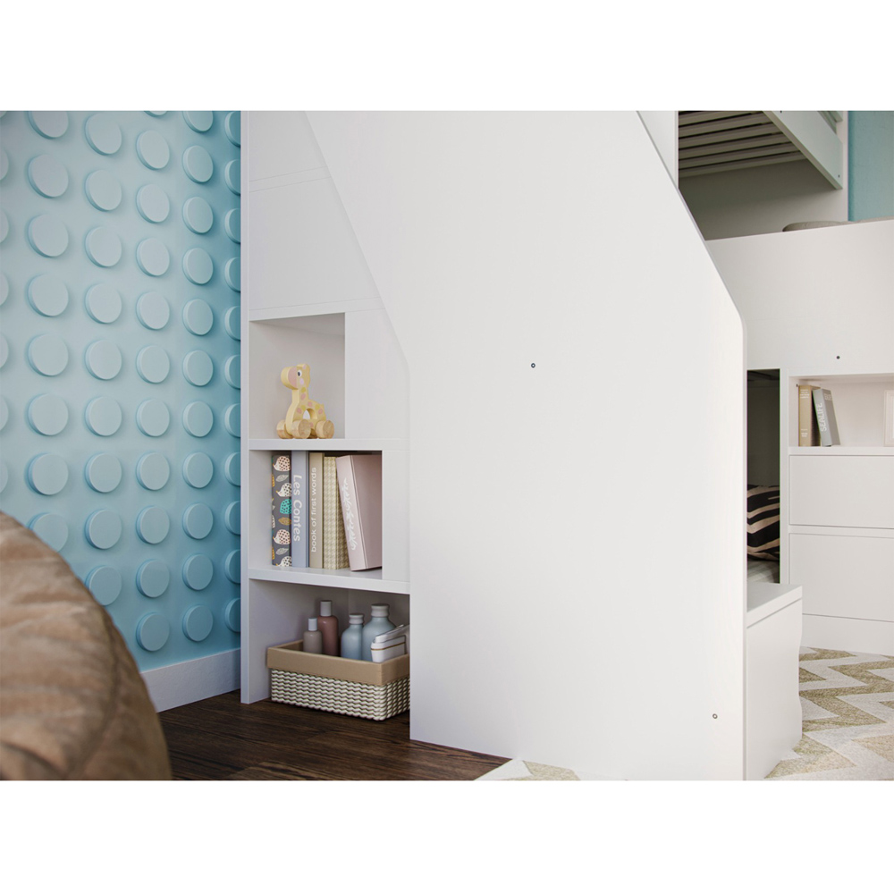 Flair Oscar Triple Sleeper White Staircase Bunk Bed Image 3
