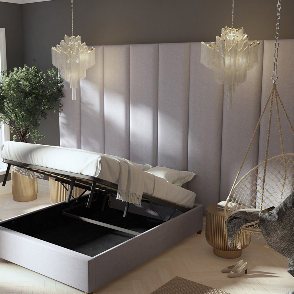 Aspire Furniture Llewelyn-Bowen Luxury Grey Eire Linen Wall Mounted Headboard 45cm Image 4