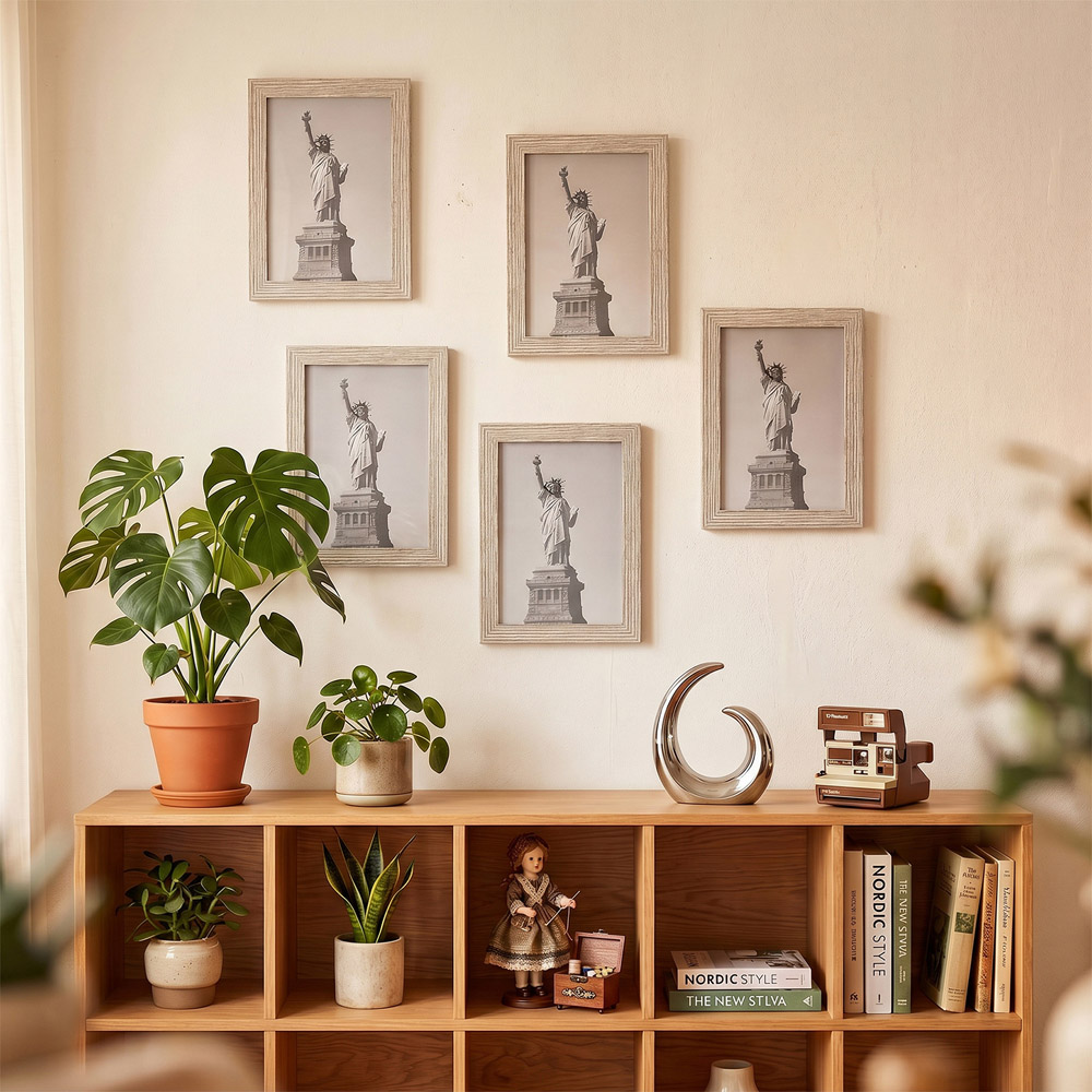Living and Home Grey Wood Grain Photo Frame 4 x 6 inch 5 Pack Image 7