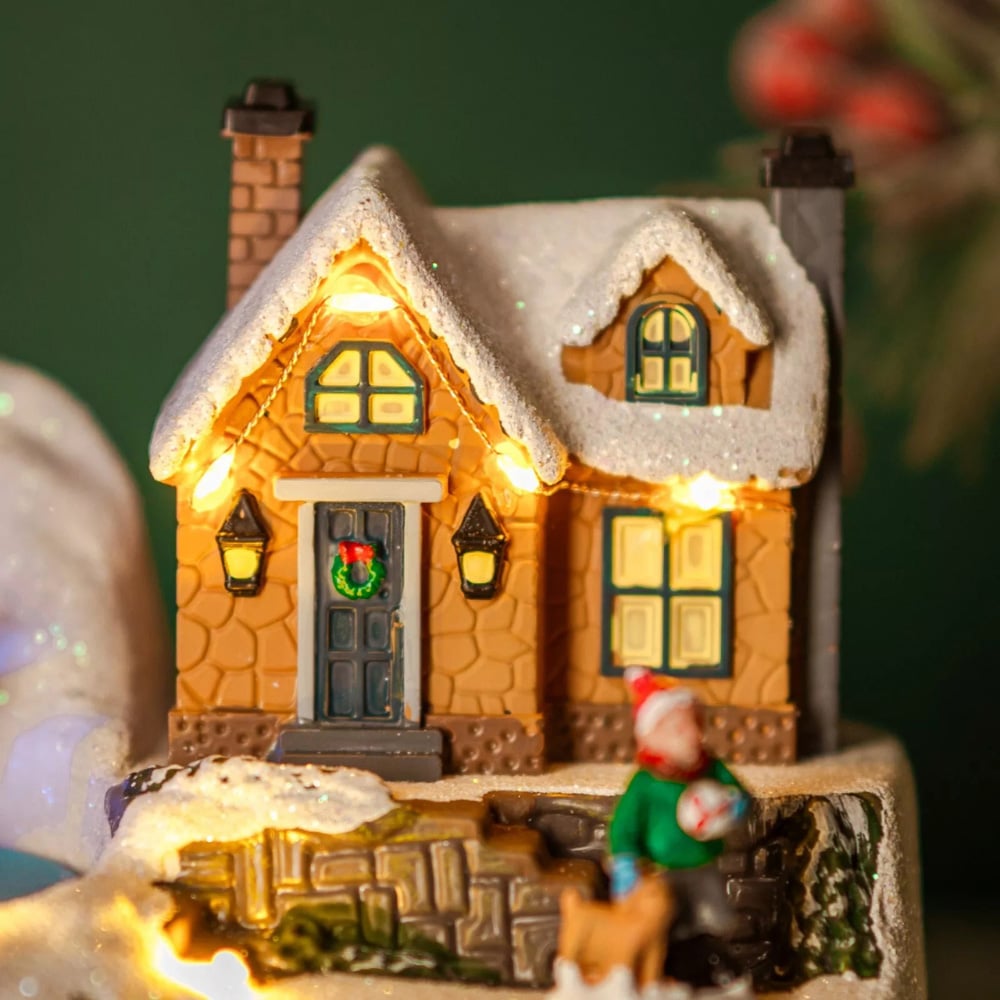 Marco Paul LED Winter Christmas Village Scene Decoration with Ice Rink Image 4