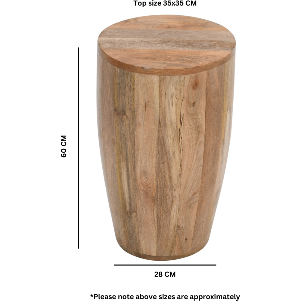 Brooklyn Surrey Drum Style Solid Wood Side Table Image 6