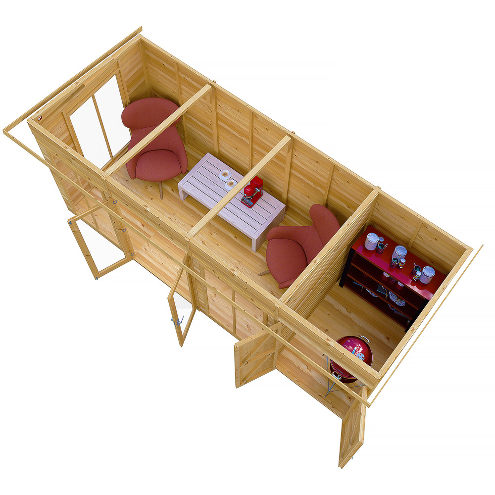 Shire Lela 16 x 6ft Double Door Summerhouse with Storage Image 3