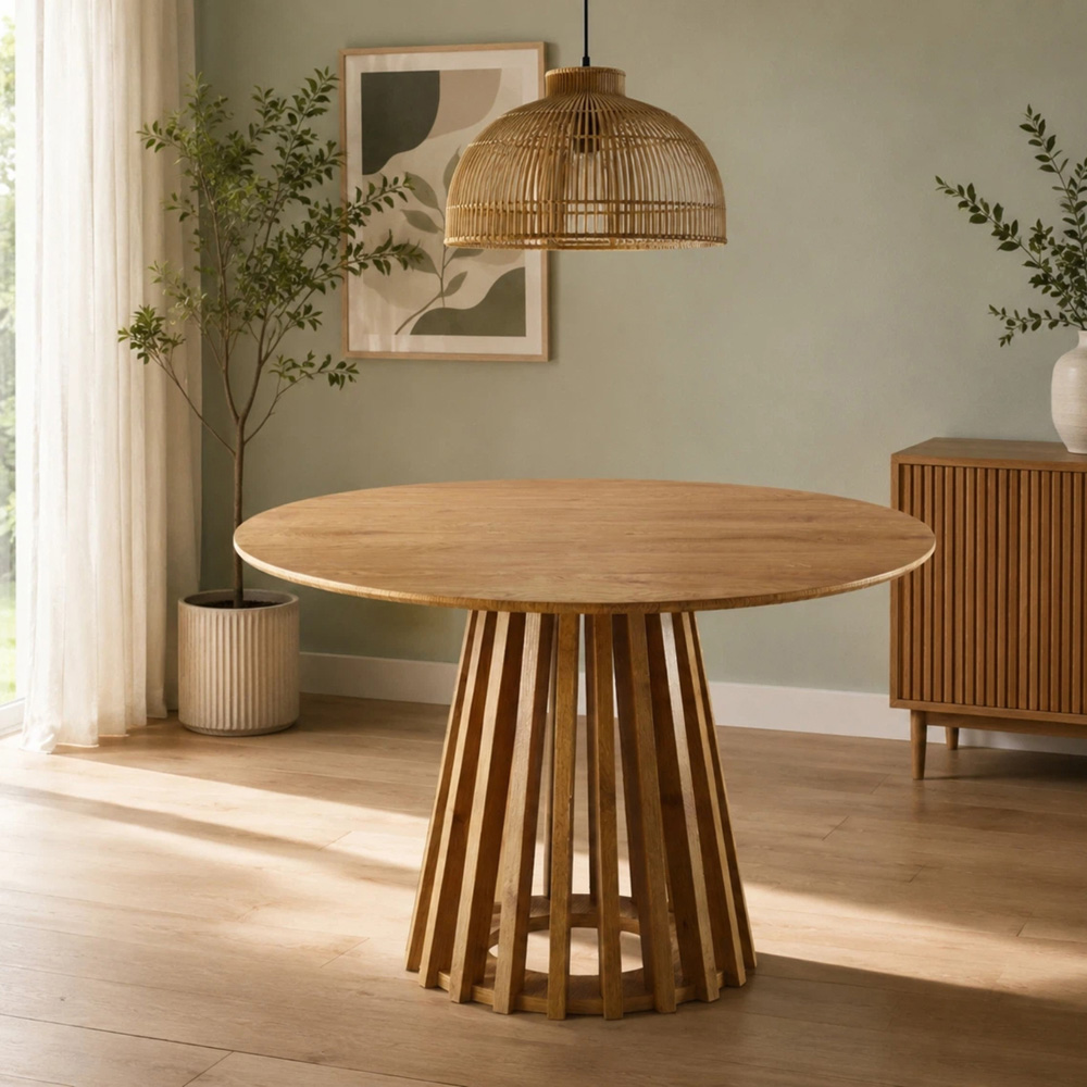 Indoor Living Kayci Oak 4 Seater Dining Table Image 5