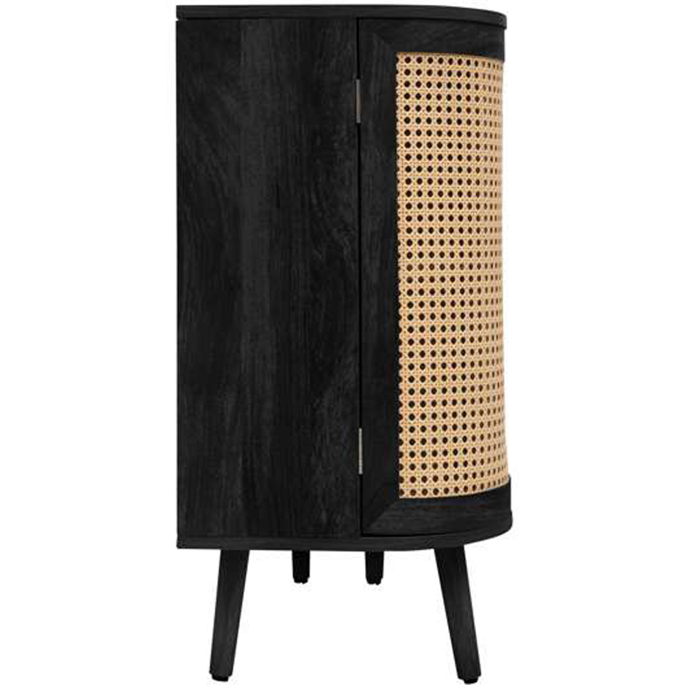 Birlea Noah 2 Door 3 Drawer Black Rattan Sideboard Image 4