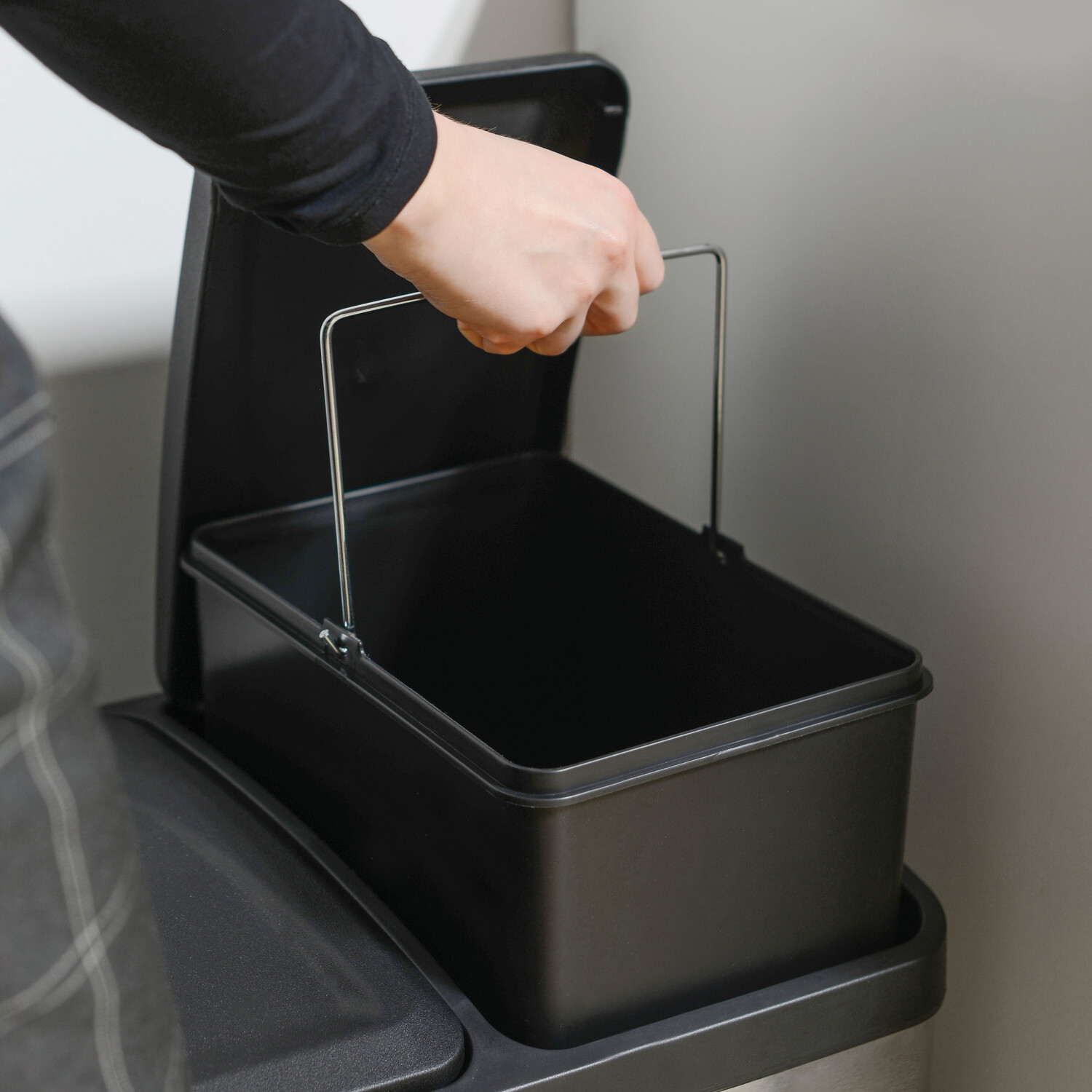 Chrome Double Bucket Stainless Steel Bin 40L Image 3