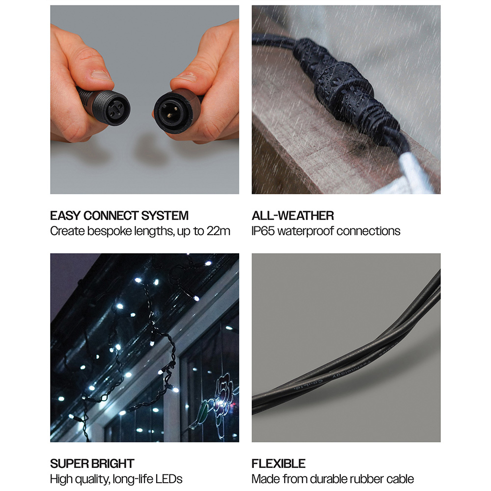 Eagle Connect 540 Cool White LED Black Icicle Light 21m Image 3