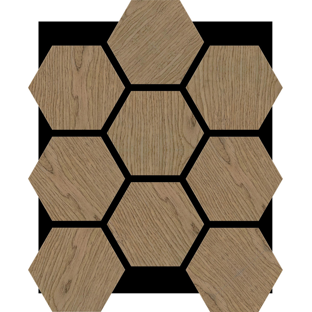 Wall Panels UK Walnut Hexagonal Acoustic Wall Panels 2 Pack Image 2