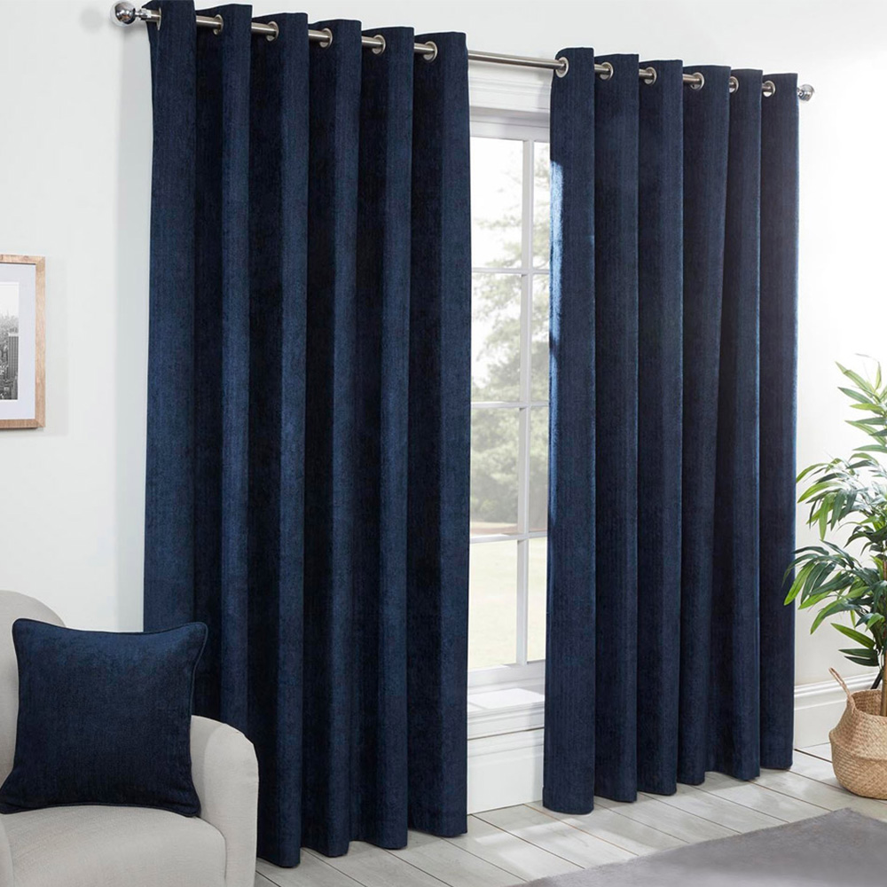 Divante Alden Navy Thermal Curtain 229 x 168cm Image 1