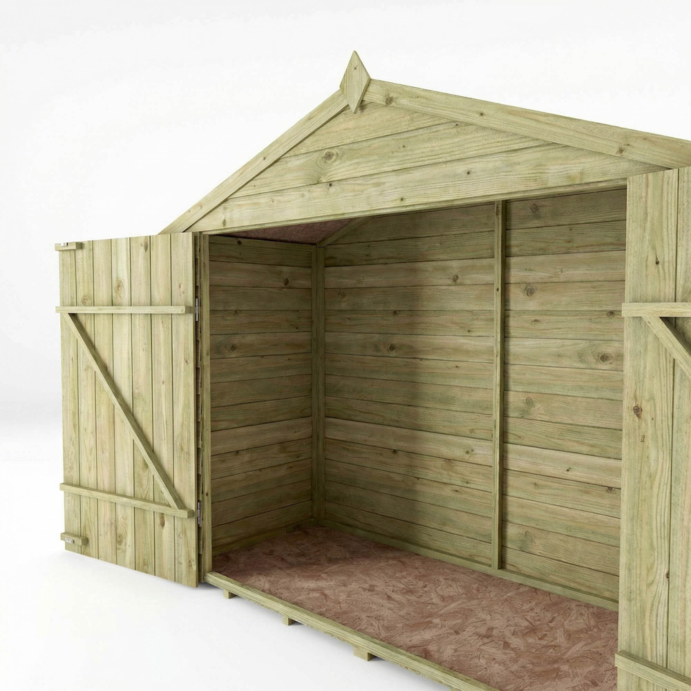 Mercia 3 x 7ft Double Door Overlap Apex Wooden Bike Storage Shed Image 6