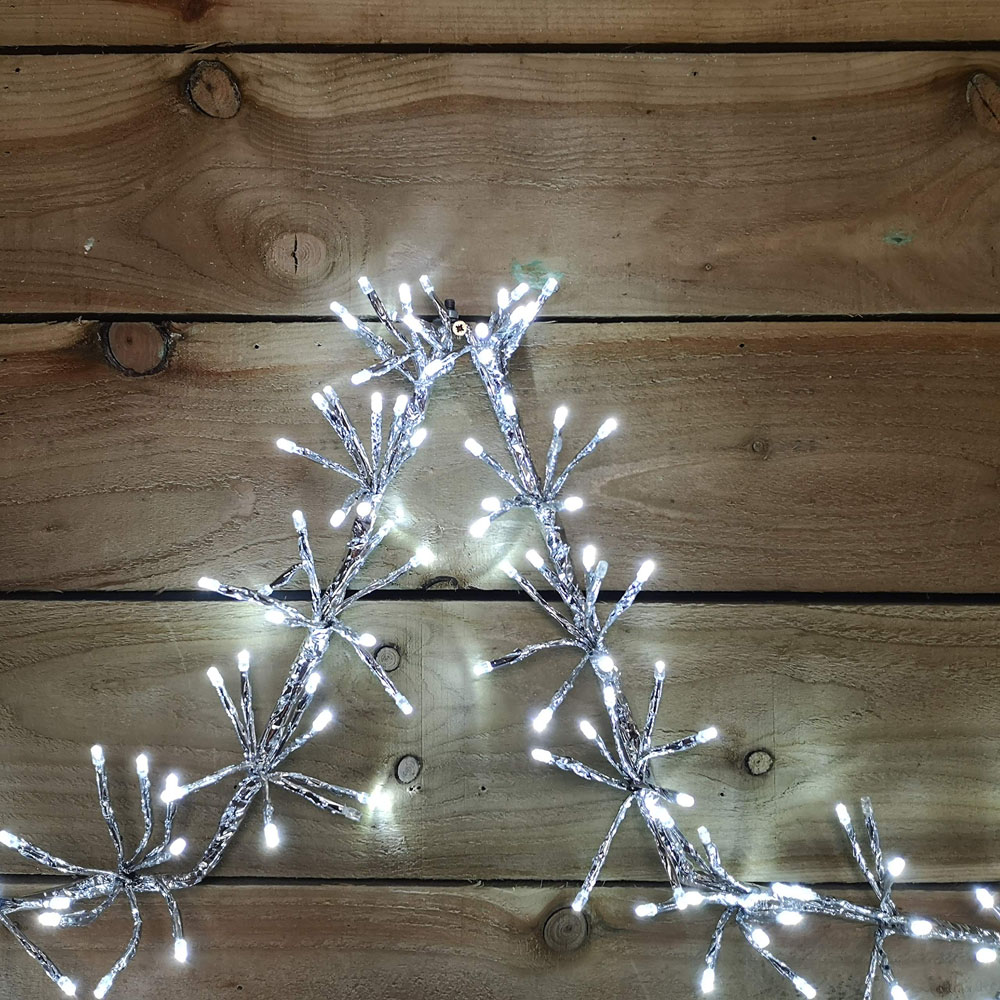 Premier 320 Cool White LED Twinkling Silver Star Silhouette Christmas Decoration 90cm Image 4
