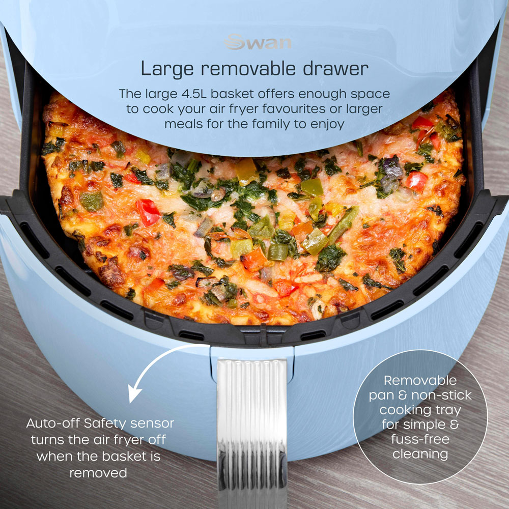 Swan Retro SD10513BLU Blue Digital Air Fryer 4.5L Image 4