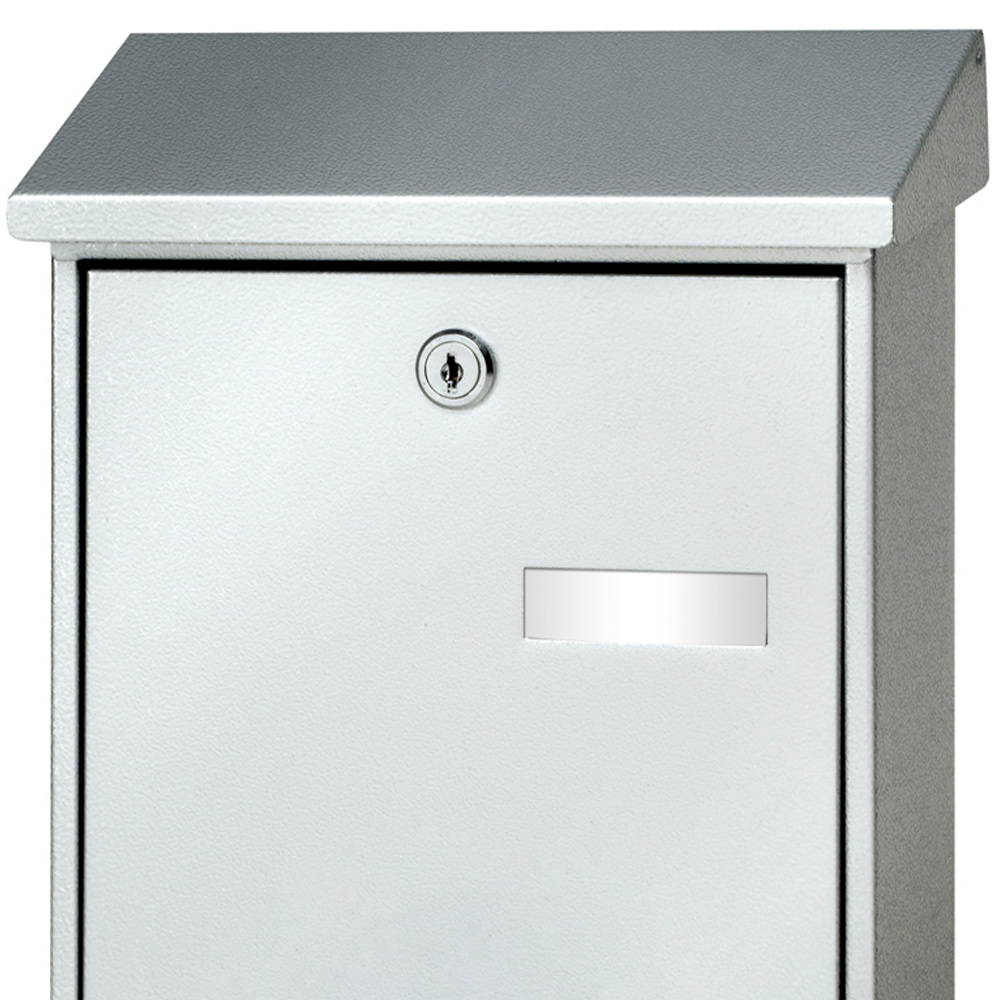 Burg-Wachter Silver Daily Wall Mounted Galvanised Steel Post Box - 22 x 30 x 7.5cm Image 2