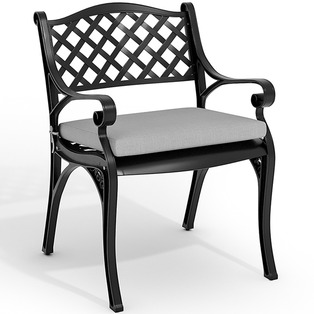 Living and Home 6 Seater Black Garden Bistro Set Image 6