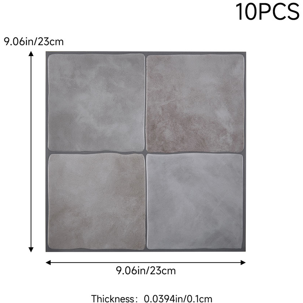 Living and Home Concrete Grey Square Self Adhesive Wall Sticker 10 Pack Image 9