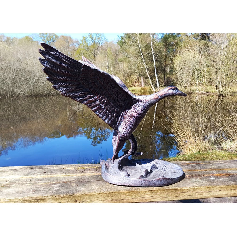 Inspirational Gifting Flying Duck Cast Aluminium Garden Ornament Image 5